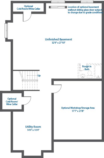 Basement Floor of Cortland models.