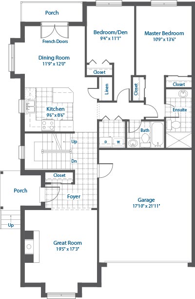 Main Floor of Cortland models.