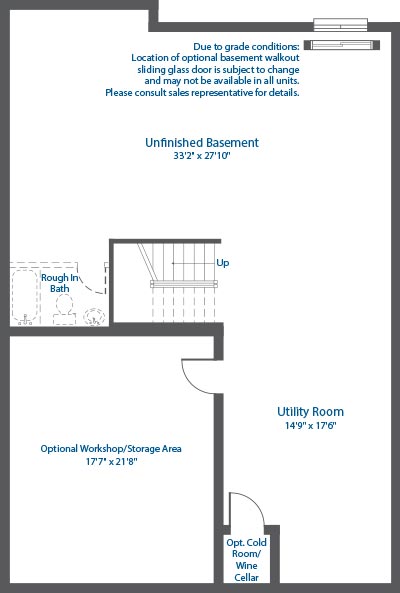 Basement Floor of Russet models.