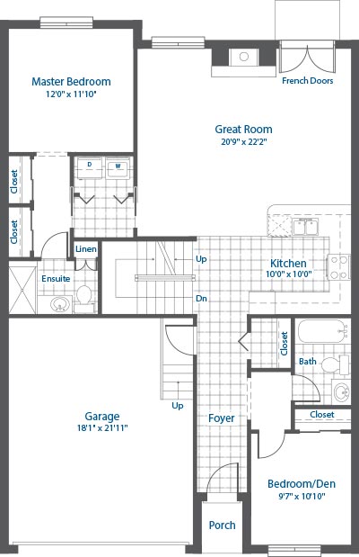 Main Floor of Russet models.