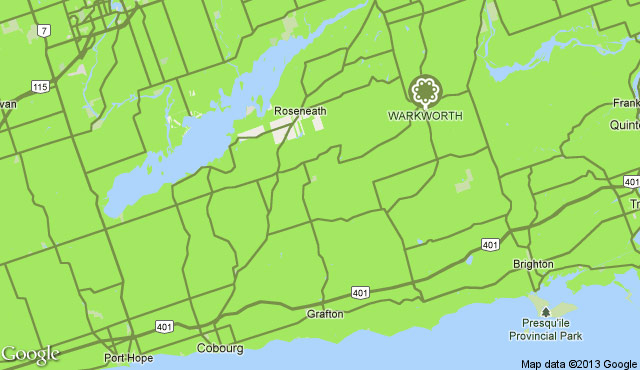 Map to Warkworth